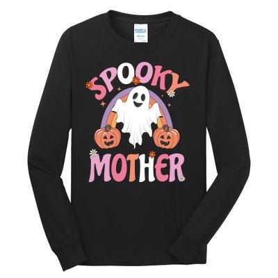 Family Retro Spook Mother Groovy Retro Halloween Ghost Costume Gift Tall Long Sleeve T-Shirt