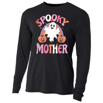 Family Retro Spook Mother Groovy Retro Halloween Ghost Costume Gift Cooling Performance Long Sleeve Crew