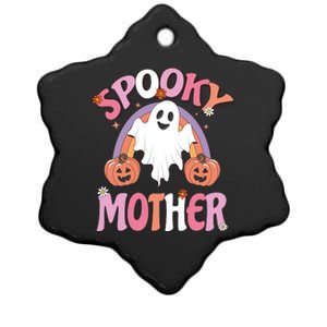 Family Retro Spook Mother Groovy Retro Halloween Ghost Costume Gift Ceramic Star Ornament