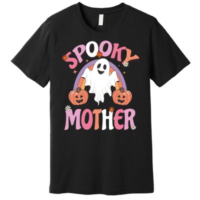 Family Retro Spook Mother Groovy Retro Halloween Ghost Costume Gift Premium T-Shirt