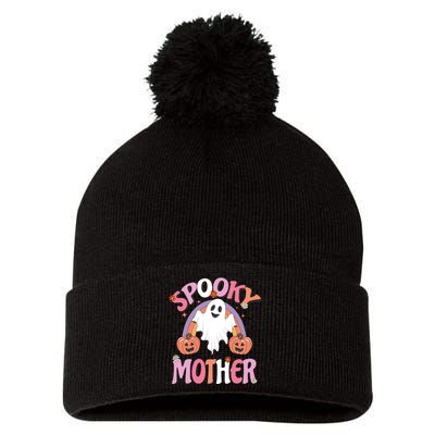 Family Retro Spook Mother Groovy Retro Halloween Ghost Costume Gift Pom Pom 12in Knit Beanie