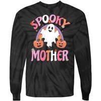 Family Retro Spook Mother Groovy Retro Halloween Ghost Costume Gift Tie-Dye Long Sleeve Shirt