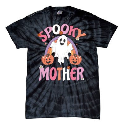 Family Retro Spook Mother Groovy Retro Halloween Ghost Costume Gift Tie-Dye T-Shirt