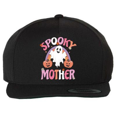 Family Retro Spook Mother Groovy Retro Halloween Ghost Costume Gift Wool Snapback Cap