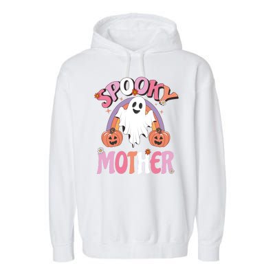 Family Retro Spook Mother Groovy Retro Halloween Ghost Costume Gift Garment-Dyed Fleece Hoodie