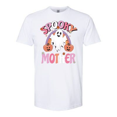 Family Retro Spook Mother Groovy Retro Halloween Ghost Costume Gift Softstyle CVC T-Shirt