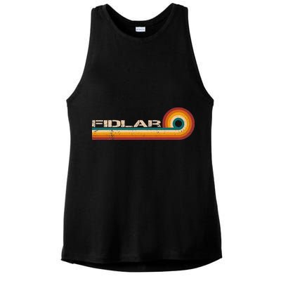 Fidlar Retro Stripes Musician Vintage Ladies PosiCharge Tri-Blend Wicking Tank