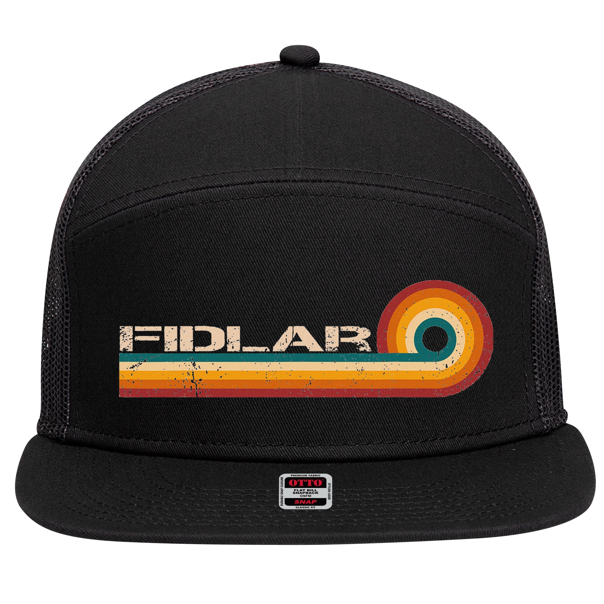 Fidlar Retro Stripes Musician Vintage 7 Panel Mesh Trucker Snapback Hat