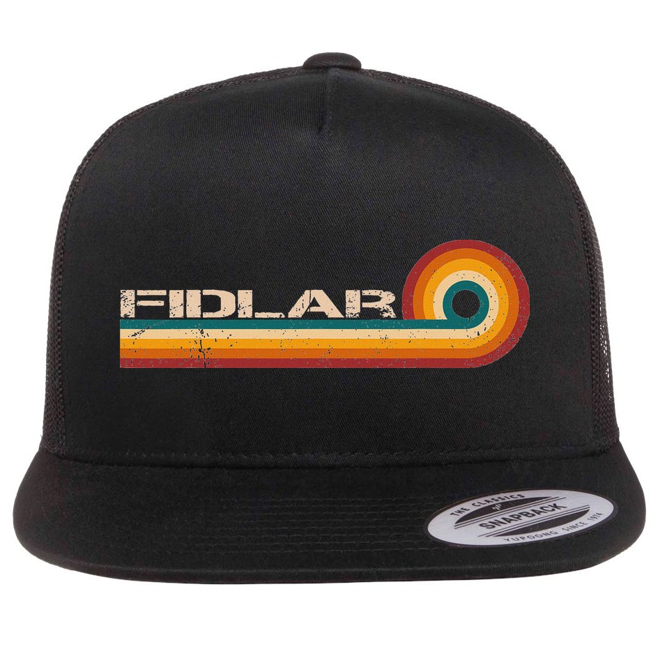 Fidlar Retro Stripes Musician Vintage Flat Bill Trucker Hat