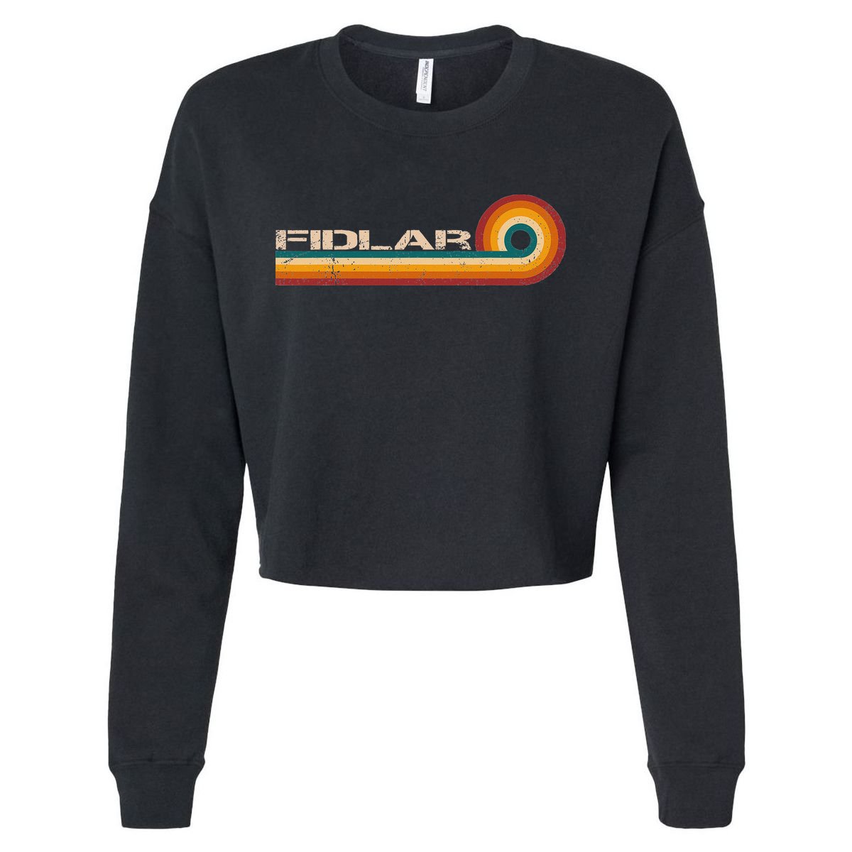 Fidlar Retro Stripes Musician Vintage Cropped Pullover Crew