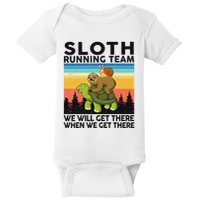 Funny Running Sloth Running Team Sloth Baby Bodysuit