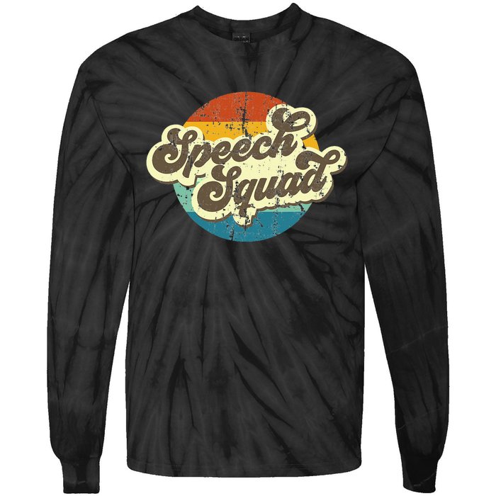 Funny Retro Speech Squad Student Teacher Team Tie-Dye Long Sleeve Shirt