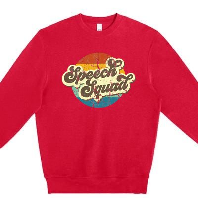 Funny Retro Speech Squad Student Teacher Team Premium Crewneck Sweatshirt