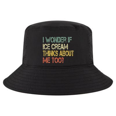 Funny Retro Sarcastic Ice Cream Lover Wonder Thinks About Me Cool Comfort Performance Bucket Hat