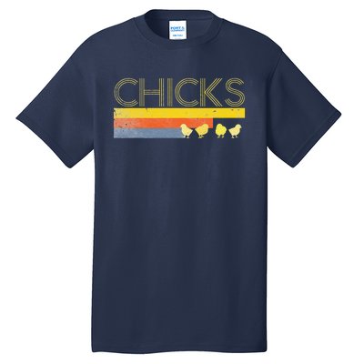 Funny Retro Striped Easter Chicks Chick Baby Chicken Tall T-Shirt