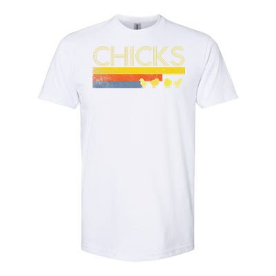 Funny Retro Striped Easter Chicks Chick Baby Chicken Softstyle CVC T-Shirt