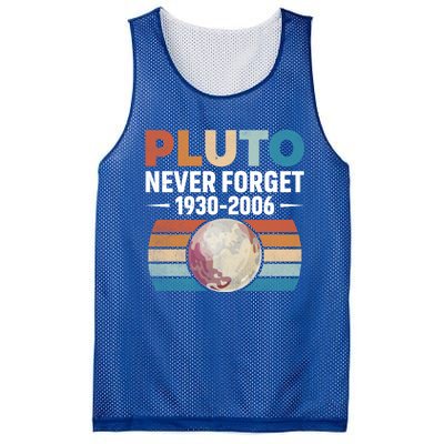 Funny Retro Space Science Never Forget Pluto Gift Mesh Reversible Basketball Jersey Tank