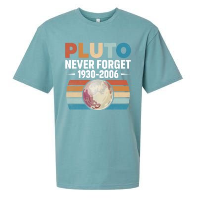 Funny Retro Space Science Never Forget Pluto Gift Sueded Cloud Jersey T-Shirt