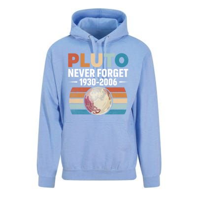 Funny Retro Space Science Never Forget Pluto Gift Unisex Surf Hoodie