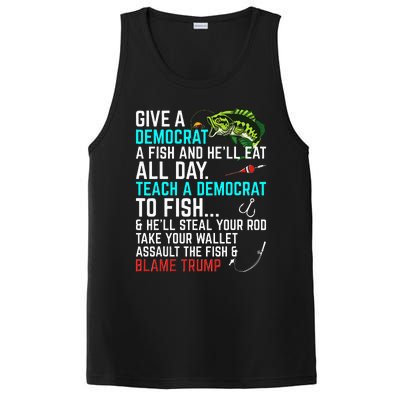 Funny Republican Saying Teach a Democrat Fish Conservative PosiCharge Competitor Tank