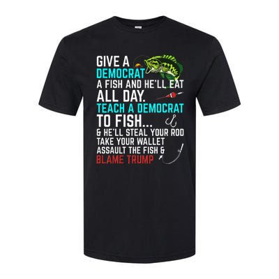 Funny Republican Saying Teach a Democrat Fish Conservative Softstyle CVC T-Shirt