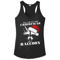 Funny Raccoon Santa All I want for Christmas is a Raccoon Ladies PosiCharge Competitor Racerback Tank