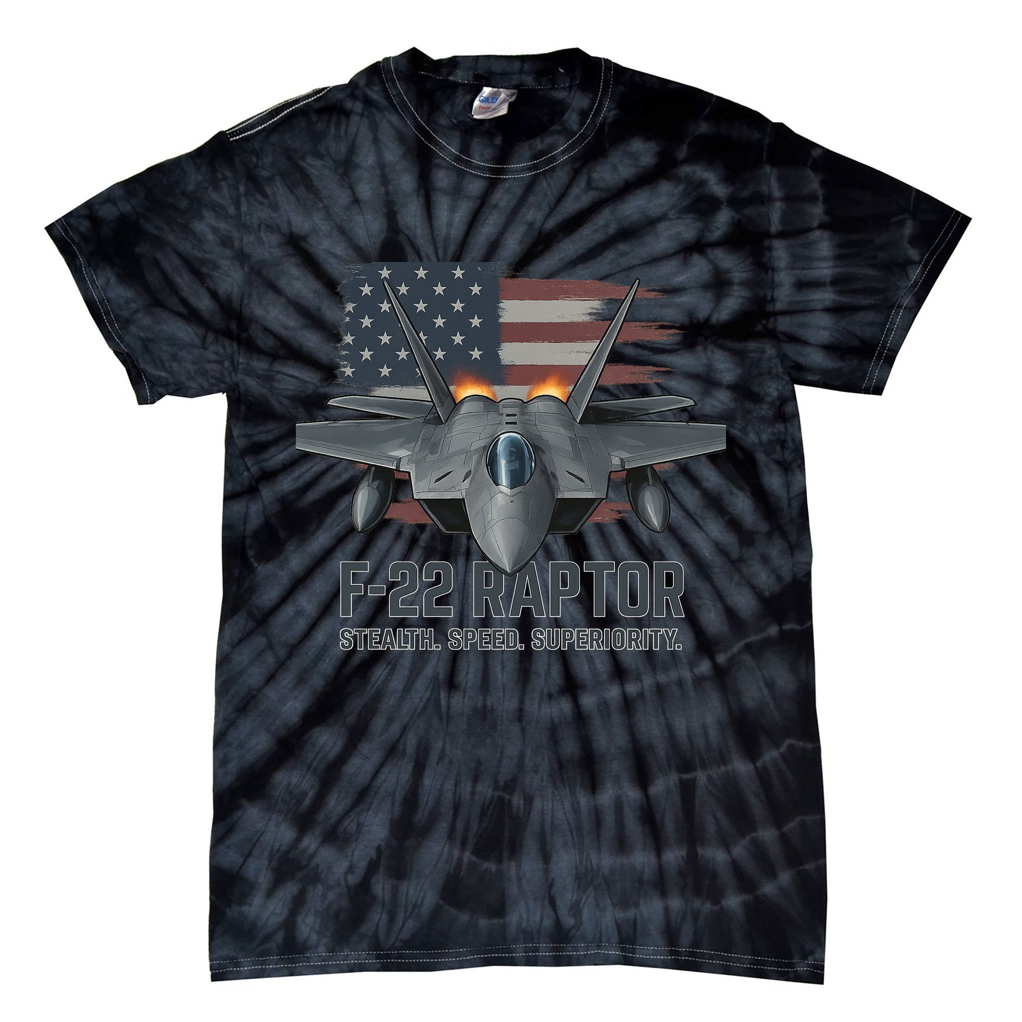 F-22 Raptor Stealth Speed Superiority Tie-Dye T-Shirt