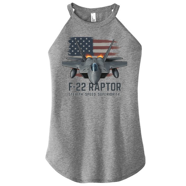 F-22 Raptor Stealth Speed Superiority Women's Perfect Tri Rocker Tank