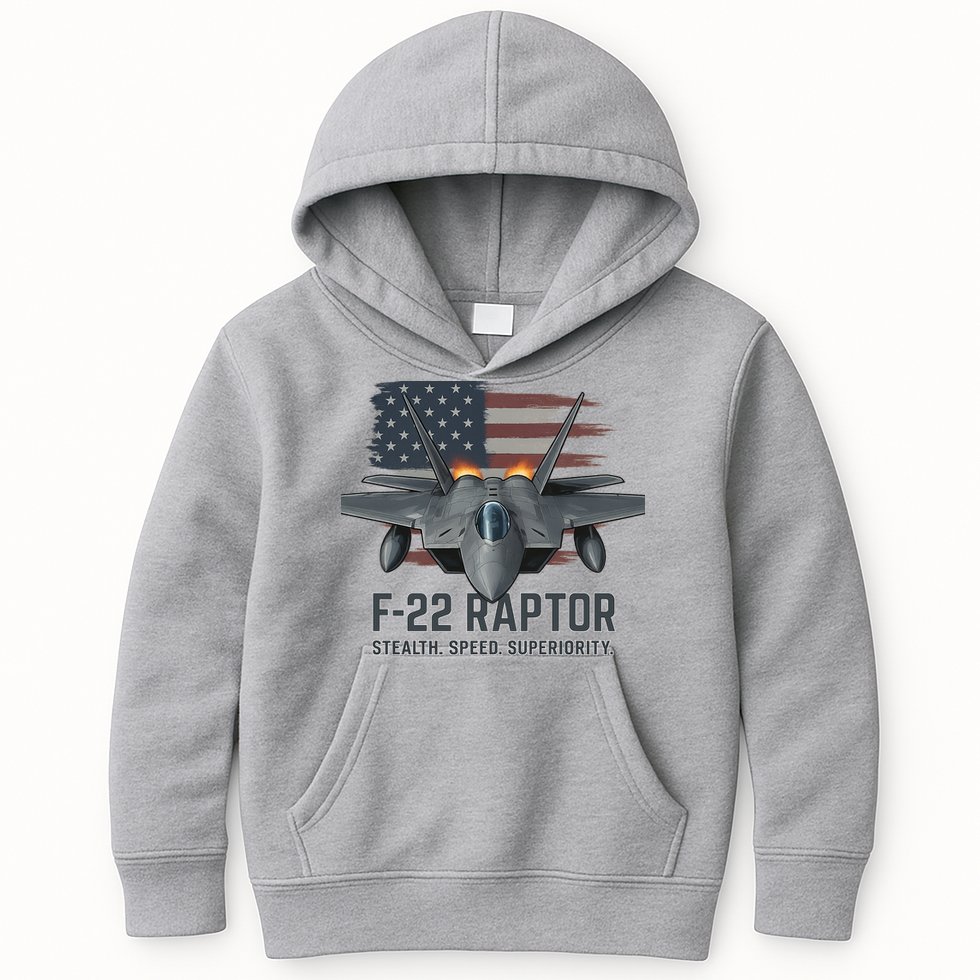 F-22 Raptor Stealth Speed Superiority Kids Hoodie