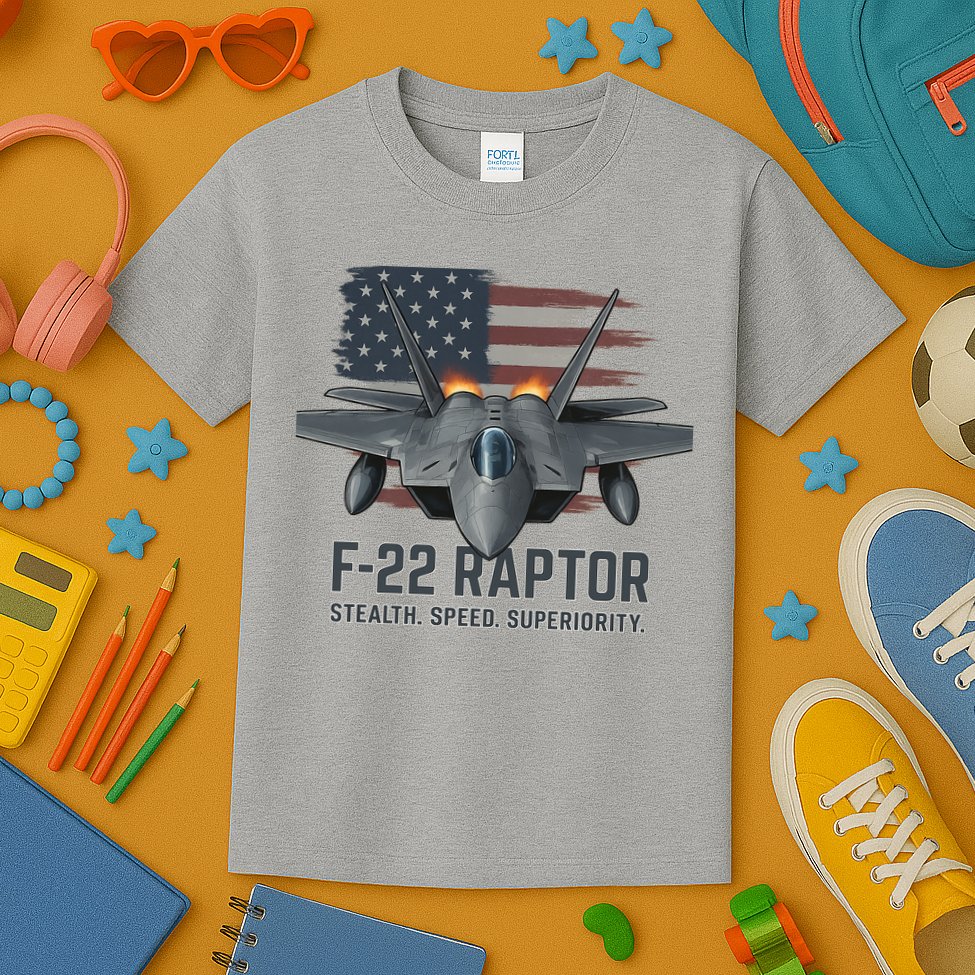 F-22 Raptor Stealth Speed Superiority Kids T-Shirt