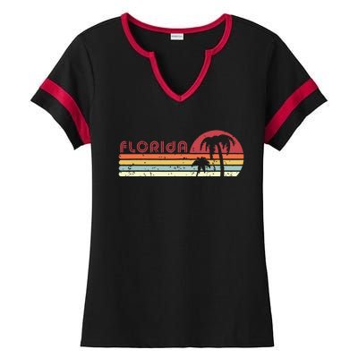 Florida Retro Style Fl Usa Ladies Halftime Notch Neck Tee