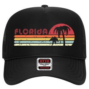 Florida Retro Style Fl Usa High Crown Mesh Back Trucker Hat