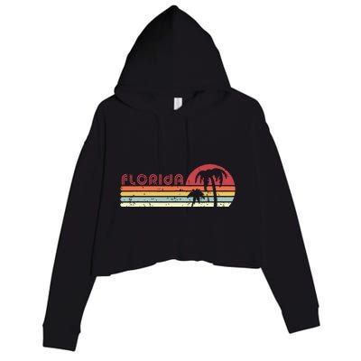 Florida Retro Style Fl Usa Crop Fleece Hoodie