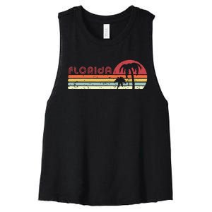 Florida Retro Style Fl Usa Women's Racerback Cropped Tank