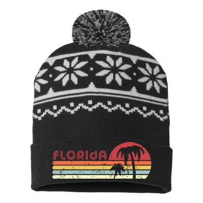 Florida Retro Style Fl Usa USA-Made Snowflake Beanie