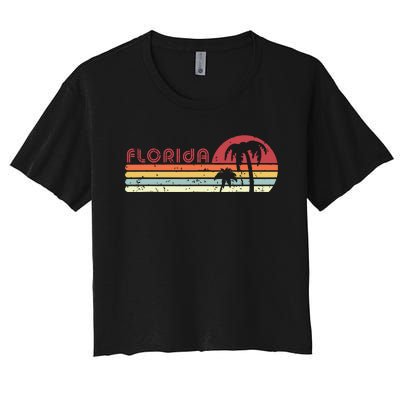 Florida Retro Style Fl Usa Women's Crop Top Tee