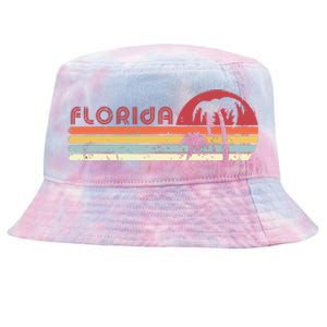 Florida Retro Style Fl Usa Tie-Dyed Bucket Hat