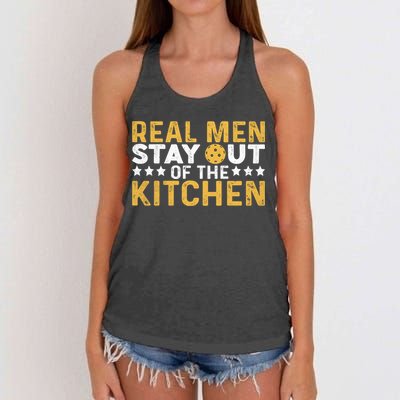 Funny Real Stay Out Of The Kitchen Pickleball Vintage Great Gift Women's Knotted Racerback Tank