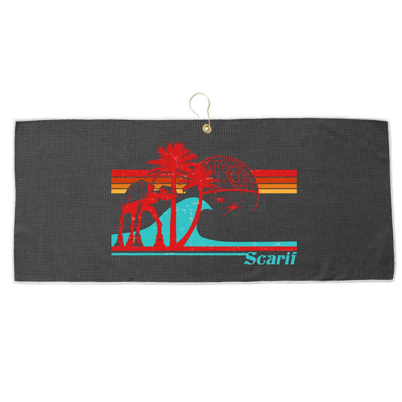 Funny Retro Scarif Summer Large Microfiber Waffle Golf Towel
