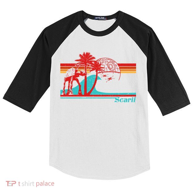 Funny Retro Scarif Summer Kids Colorblock Raglan Jersey