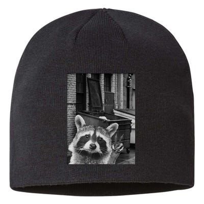 Funny Raccoon Selfie Sustainable Beanie