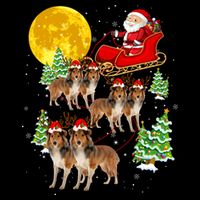 Funny Reindeer Sheltie Dogs With Santa Sleigh Xmas Holiday Funny Gift Impact Tech Backpack