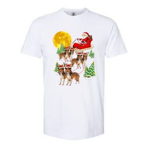 Funny Reindeer Sheltie Dogs With Santa Sleigh Xmas Holiday Funny Gift Softstyle CVC T-Shirt