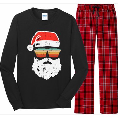 Festive Retro Sunglasses for Christmas Celebrations Long Sleeve Pajama Set