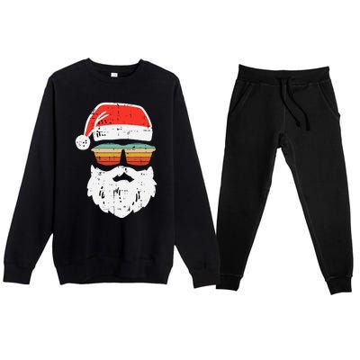 Festive Retro Sunglasses for Christmas Celebrations Premium Crewneck Sweatsuit Set