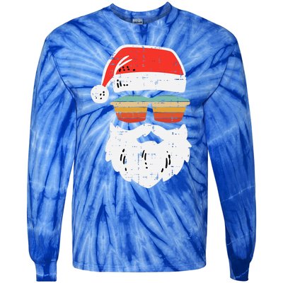 Festive Retro Sunglasses for Christmas Celebrations Tie-Dye Long Sleeve Shirt