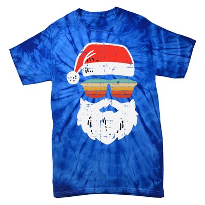 Festive Retro Sunglasses for Christmas Celebrations Tie-Dye T-Shirt