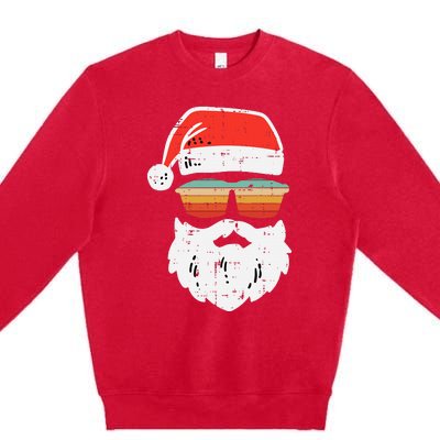 Festive Retro Sunglasses for Christmas Celebrations Premium Crewneck Sweatshirt