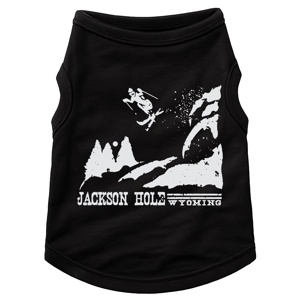 Funny Retro Ski T Jackson Hole Wyoming Skiing T Vintage Ski Resort T Doggie Tank