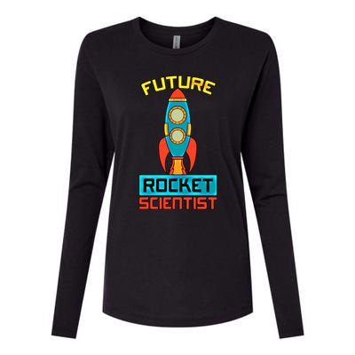 Future Rocket Scientist Spaceship Planets Space Gift Womens Cotton Relaxed Long Sleeve T-Shirt